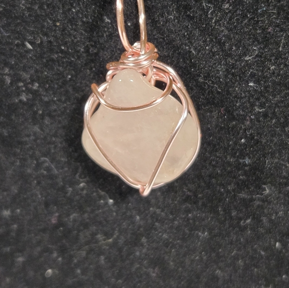 Gold Chain and Natural Rose Quartz Necklace - Picture 6 of 11